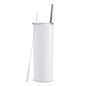 20 oz. Skinny Stainless Steel Tumbler with Lid and Straw